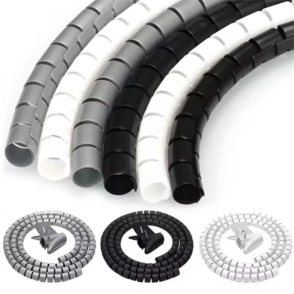 Cable Lock Flexible - 2M Flexible Spiral Cable Organizer Clips